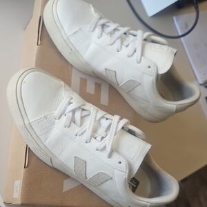 Veja White Leather Casual Sneakers